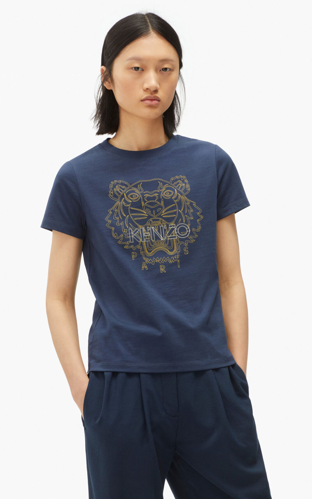 Camisetas Kenzo Tiger Mujer Azul Marino Azules ISV257068